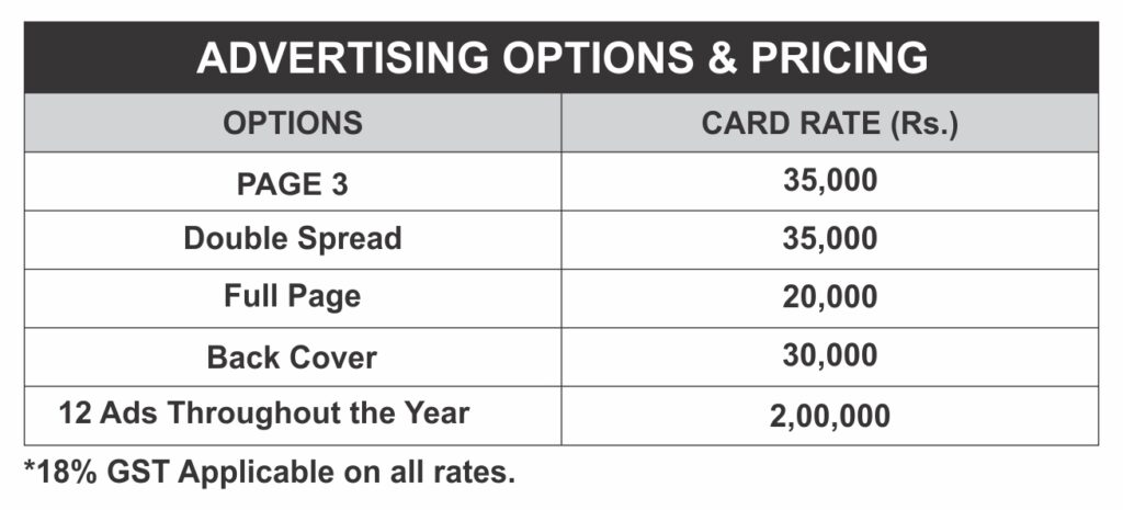 TGH Advertisement Rate Card