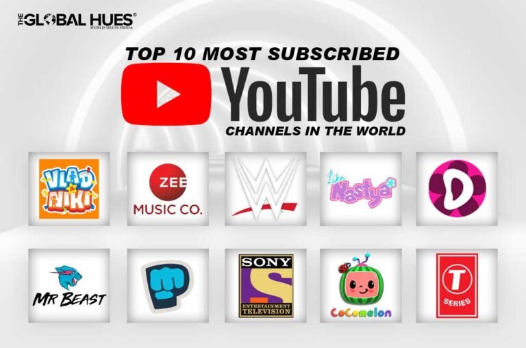 world top 10 subscribed youtube channel