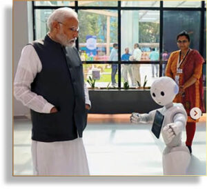 Narendra Modi looking at Robo by Comp-Point