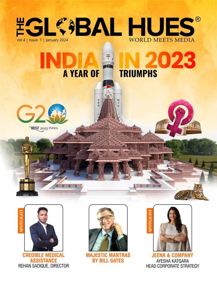 Best Business Magazine In India The Global Hues   January Edition 2024 Cover Page 