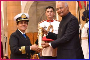 Captain Radhika Menon awarded by former President