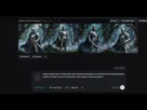 Dark design-tool UI with a row of four thumbnails depicting a knight in shimmering silver armor in a forest, left sidebar menu visible, and a prompt box below.