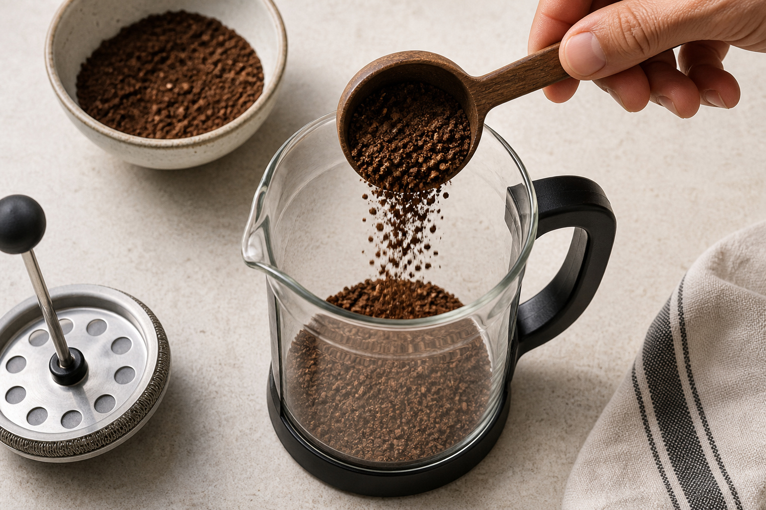 Add-Grounds-to-the-French-Press | The Global Hues Add-Grounds-to-the-French-Press